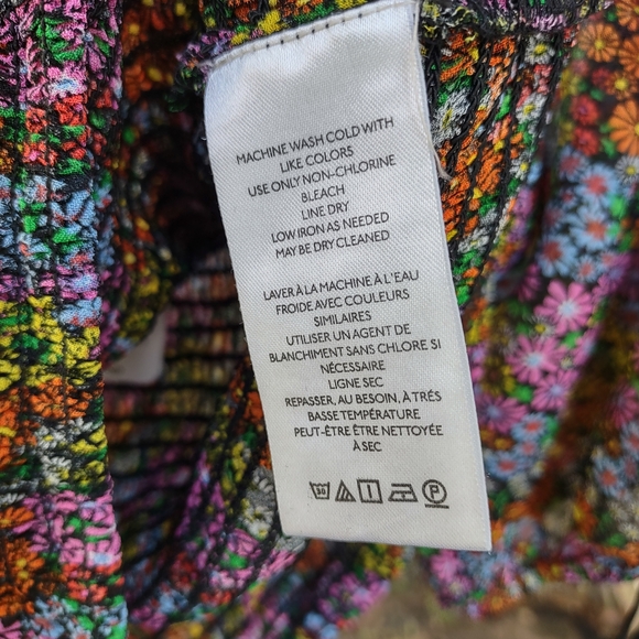 Free People Colorful Bohemian Floral Blouse Size Small - Picture 6 of 8